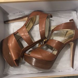 Michael Kors Cognac Sandal Heels Brand new